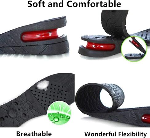 2-Layer Height Increase Insoles for Men, Shoe Height Inserts to Make You Taller, Multi-Layer Invisible Boosting Lifts Soles for Women Kit with Air Cushion Heel Height 1.7 inch in Saudi Arabia