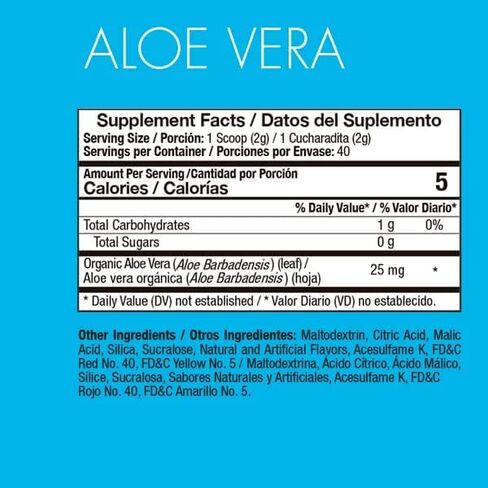 Yes You Can! Organic Aloe Vera Powder Drink Mix - Hydration Booster Infused with Pure Aloe Juice - Delicious Flavors - Made in USA - Antioxidant Rich - Hibiscus Flavor - 40 Servings in Kuwait