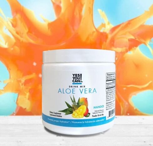 Yes You Can! Organic Aloe Vera Powder Drink Mix - Hydration Booster Infused with Pure Aloe Juice - Delicious Flavors - Made in USA - Antioxidant Rich - Hibiscus Flavor - 40 Servings in Kuwait
