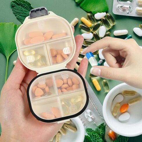 علبة حبوب منع الحمل اللطيفة من Healeved حامل حبوب السفر 2 قطعة بأحجام مختلفة علب حبوب محمولة لصيدلية جيب المحفظة للذهاب in Kuwait