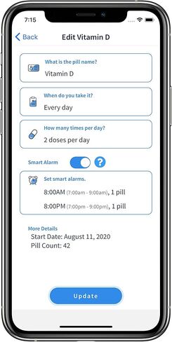 Monthly Pill Organizer by Ellie | Organize Pills in Seconds | Alarm & Phone Notification | Caregiver Notifications | Lights Indicate Which Pills to Take and How Many in Saudi Arabia