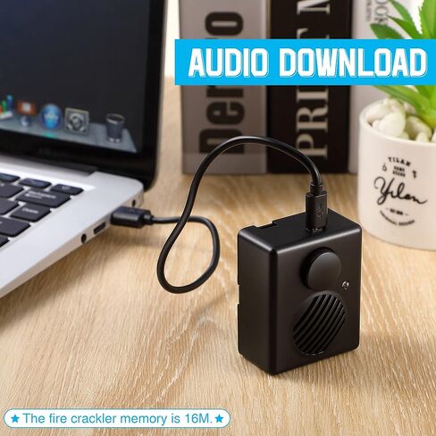 نظام صوت طقطقة الحريق، جهاز صوت طقطقة لمدفأة الغاز الكهربائية مع كابل USB و4 أصوات طبيعية، إعداد مؤقت يعمل بالبطارية وحجم قابل للتعديل in Kuwait
