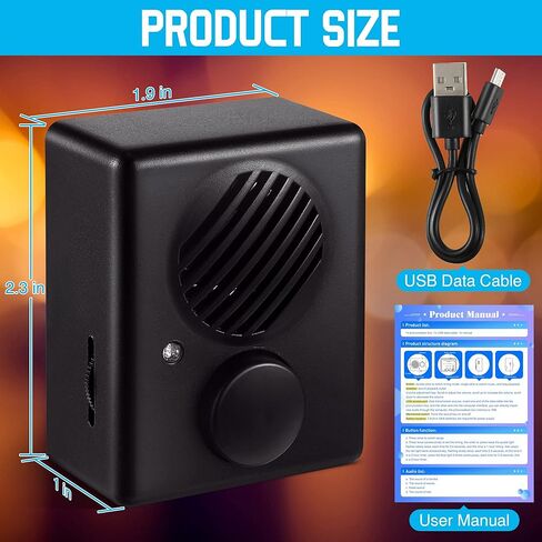 نظام صوت طقطقة الحريق، جهاز صوت طقطقة لمدفأة الغاز الكهربائية مع كابل USB و4 أصوات طبيعية، إعداد مؤقت يعمل بالبطارية وحجم قابل للتعديل in Kuwait