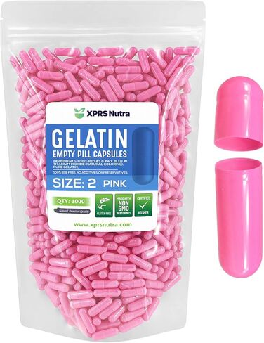 XPRS Nutra Size 2 Empty Capsules - 100 Count Empty Gelatin Capsules - Empty Pill Capsules - DIY Capsule Filling - Pure Bovine Pill Capsules Empty Gel Caps (Black/Red) in Saudi Arabia