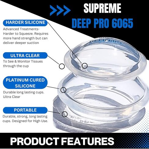 Cupping Warehouse Advanced Supreme 6 DEEP PRO 6065 مجموعة العلاج بالحجامة الاحترافية - مجموعة الحجامة الليفية العضلية للجسم - مجموعة الحجامة الاحترافية القوية المصنوعة من السيليكون - مجموعة الحجامة أكواب العلاج بالتدليك in Kuwait