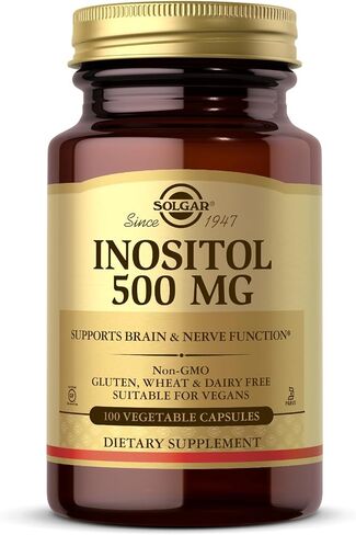 Solgar Inositol 500 mg - 100 Vegetable Capsules - Supports Cellular Function & Brain Health - Vegan, Gluten Free, Dairy Free, Kosher - 100 Servings in Saudi Arabia