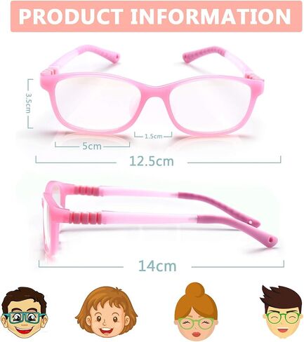 FONHCOO Blue Light Blocking Glasses for Kids, Boys & Girls Unbreakable Frame Computer Gaming TV Glasses in Kuwait