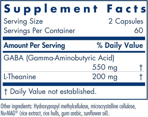 Allergy Research Group 200 mg of Zen Supplement - Calmness Support, Day or Night, GABA, L-Theanine, Hypoallergenic, Vegetarian Capsules - 60 Count in Kuwait