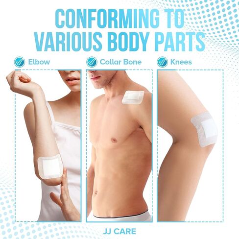 JJ CARE Waterproof Adhesive Island Dressing [Pack of 25], 6" x 6" Sterile Island Wound Dressing, Breathable Bordered Gauze Dressing, Individually Wrapped Latex Free Bandages with Non-Stick Central Pad in Saudi Arabia