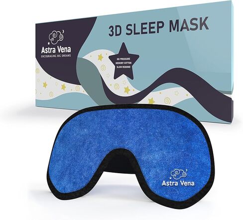 Sleep Mask for Kids with Blockout Light - Memory Foam 3D Contoured Eye Mask - Eye Cover & Travel Sleep Mask, Blindfolds for Kids, Girls, Boys (Dark Blue) in Saudi Arabia