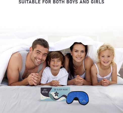 Sleep Mask for Kids with Blockout Light - Memory Foam 3D Contoured Eye Mask - Eye Cover & Travel Sleep Mask, Blindfolds for Kids, Girls, Boys (Dark Blue) in Saudi Arabia