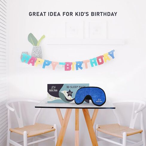 Sleep Mask for Kids with Blockout Light - Memory Foam 3D Contoured Eye Mask - Eye Cover & Travel Sleep Mask, Blindfolds for Kids, Girls, Boys (Dark Blue) in Saudi Arabia