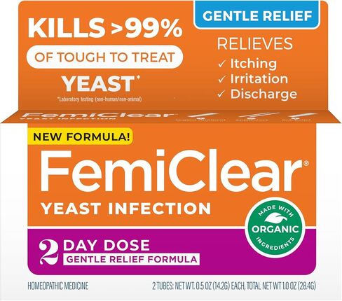 تركيبة فيميكلير اللطيفة لعلاج العدوى لمدة يومين، تركيبة لطيفة للأفراد الأكثر حساسية، مرهم بمكونات طبيعية بالكامل + مرهم خارجي لتخفيف الحكة، منتجات العناية الأنثوية in Kuwait