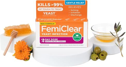 تركيبة فيميكلير اللطيفة لعلاج العدوى لمدة يومين، تركيبة لطيفة للأفراد الأكثر حساسية، مرهم بمكونات طبيعية بالكامل + مرهم خارجي لتخفيف الحكة، منتجات العناية الأنثوية in Kuwait