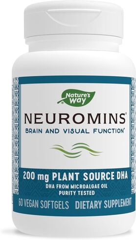 Nature's Way Neuromins قوة إضافية، مصدر نباتي DHA، يدعم وظيفة الدماغ والرؤية*، 60 كبسولة هلامية in Kuwait