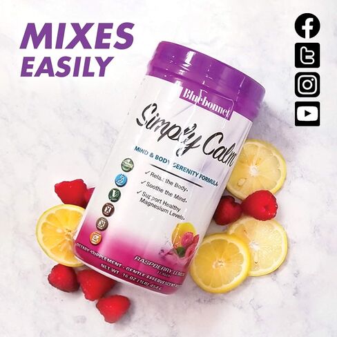 Bluebonnet Nutrition Simply Calm Powder، للتهدئة*، تشنجات العضلات*، تخفيف التوتر*، خالي من الصويا، خالي من الغلوتين، غير معدل وراثيًا، معتمد من الشريعة اليهودية، خالي من منتجات الألبان، نباتي، 16 أونصة، 82 حصة، نكهة ليمون التوت in Saudi Arabia