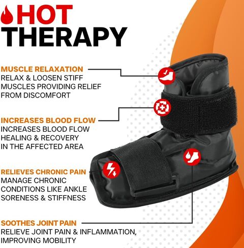 Foot & Ankle Pain Relief Hot/Cold Gel Wrap - Effectively Relieve Foot and Ankle Aches & Pains Using Compression Gel Ankle Ice Pack Wrap - Heated or Cooled, Targets All Areas of Ankle & Foot - Large in Saudi Arabia