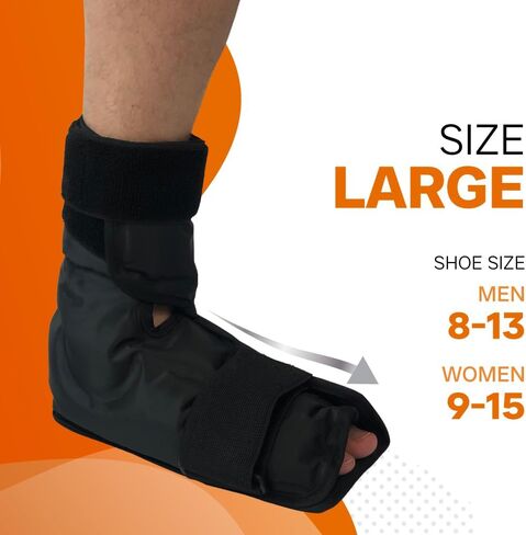 Foot & Ankle Pain Relief Hot/Cold Gel Wrap - Effectively Relieve Foot and Ankle Aches & Pains Using Compression Gel Ankle Ice Pack Wrap - Heated or Cooled, Targets All Areas of Ankle & Foot - Large in Saudi Arabia
