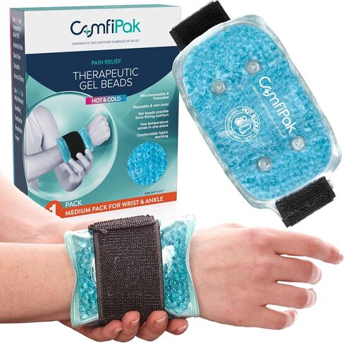 Wrist and Ankle Gel Pack – Reusable Heat and Ice Packs for Injuries and Pain Relief - Gel Bead Hot and Cold Compression Pad – Freezer and Microwave Safe – ComfiPak in Saudi Arabia