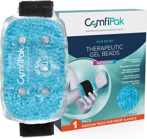 Wrist and Ankle Gel Pack – Reusable Heat and Ice Packs for Injuries and Pain Relief - Gel Bead Hot and Cold Compression Pad – Freezer and Microwave Safe – ComfiPak in Saudi Arabia