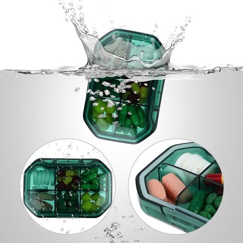 سيبا منظم حبوب دواء يومي، عبوة من 2 عبوة من 6 اقسام محمولة، حاوية حبوب صغيرة للمحفظة او الجيب، صندوق ادوية للتخييم والسفر والعطلات in Kuwait