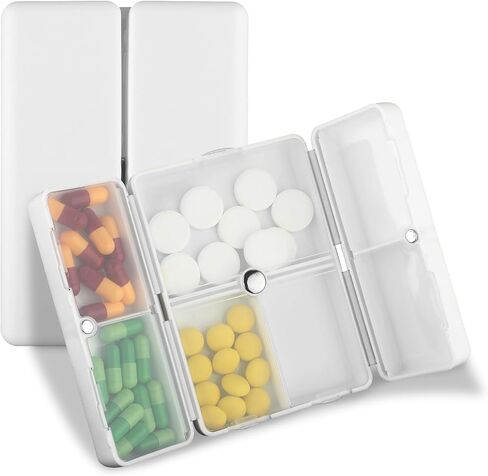 سيبا 1 قطعة منظم حبوب منع الحمل صندوق حاويات السفر ملصقات ملحق صغير قابل للطي 7 أيام مقصورات أغطية داخلية أسبوعية محمولة قابلة للطي صغيرة موزع الأدوية الشخصية جيب السفر (أبيض) in Kuwait