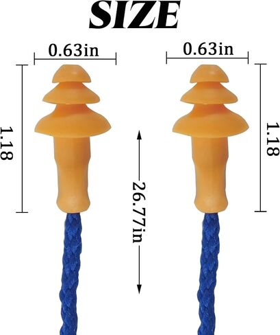 GXXMEI 100 Pairs Corded Ear Plugs Reusable Silicone Earplugs with String Banded Ear Plug Sleep Noise Cancelling for Hearing Protection in Kuwait