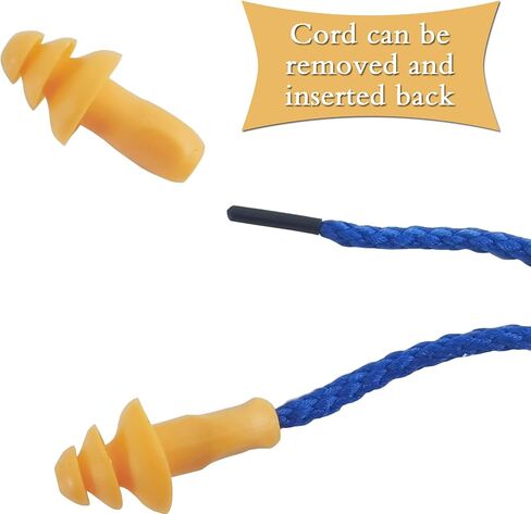 GXXMEI 100 Pairs Corded Ear Plugs Reusable Silicone Earplugs with String Banded Ear Plug Sleep Noise Cancelling for Hearing Protection in Kuwait