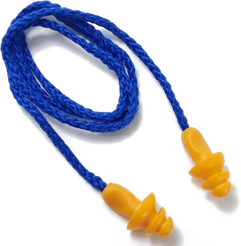 GXXMEI 100 Pairs Corded Ear Plugs Reusable Silicone Earplugs with String Banded Ear Plug Sleep Noise Cancelling for Hearing Protection in Kuwait