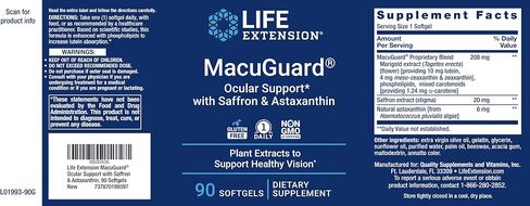 Life Extension MacuGuard 90 softgels (Pack of 2) with an Updated Formula in 2023, See Ingredients Section for The Updated Formula in Saudi Arabia