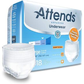 Attends Healthcare Products APP0730 Underwear Super Plus with Leakage Barriers, Large, 44-58" Size, Pack of 72 in Saudi Arabia