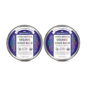 Dr. Bronner's - Organic Magic Balm - Arnica-Menthol, Made w/Organic Beeswax & Hemp Oil, Moisturizes & Soothes Hands, Face, & Body (2 oz, 2-Pack)