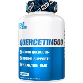 مكمل مضاد للأكسدة EVL Quercetin 500mg - مكمل يومي لدعم المناعة مع قوة إضافية كيرسيتين ثنائي هيدرات فلافونويد - مكمل كيرسيتين فائق القوة لدعم المفاصل والمناعة in Kuwait