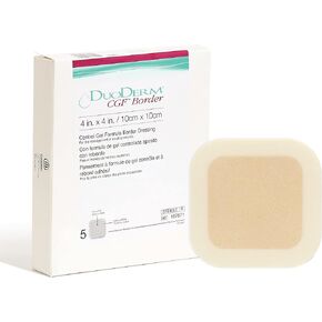 DuoDERM CGF Hydrocolloid 4"x4" Sterile Square Dressing with Border for Hard to Dress Wounds, Square, Beige, 187971, Box of 5 in Saudi Arabia