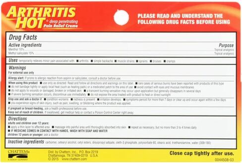 Arthritis Hot Pain Relief Creme 3 oz (Pack of 2) in Saudi Arabia