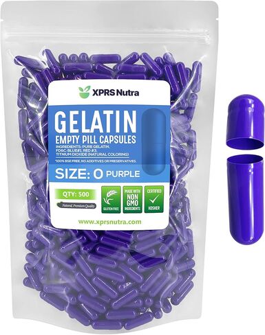 XPRS Nutra Size 0 Empty Capsules - 100 Count Empty Gelatin Capsules - Empty Pill Capsules for DIY Capsule Filling - Pure Bovine Pill Capsules Empty Gel Caps (Azalea Pink) in Saudi Arabia