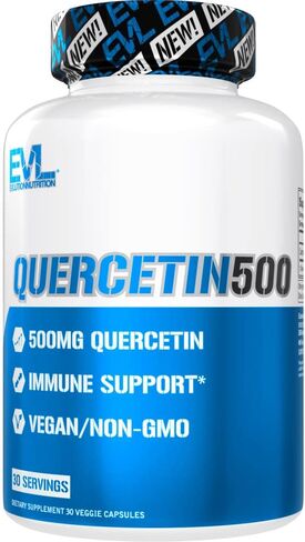 مكمل مضاد للأكسدة EVL Quercetin 500mg - مكمل يومي لدعم المناعة مع قوة إضافية كيرسيتين ثنائي هيدرات فلافونويد - مكمل كيرسيتين فائق القوة لدعم المفاصل والمناعة in Kuwait