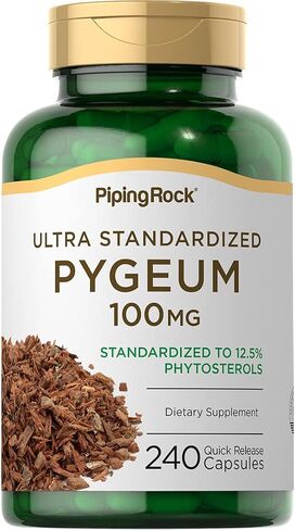Pygeum 100mg | 240 Capsules | Standardized Extract | Supplement for Men | Non-GMO, Gluten Free | by Piping Rock in Saudi Arabia