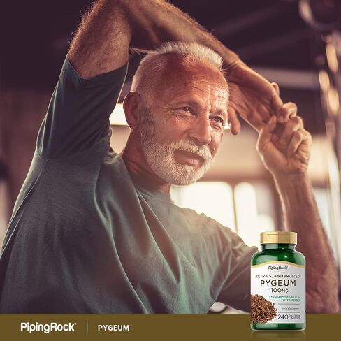 Pygeum 100mg | 240 Capsules | Standardized Extract | Supplement for Men | Non-GMO, Gluten Free | by Piping Rock in Saudi Arabia