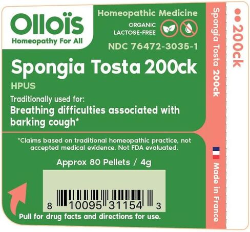 OLLOIS Spongia Tosta 200ck دواء مثلي عضوي وخالي من اللاكتوز، 80 حبة (عبوة من قطعة واحدة) in Kuwait