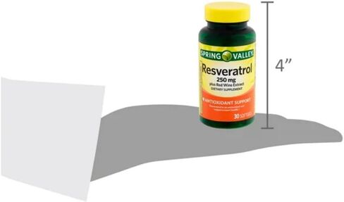 سبرينج فالي ريسفيراترول بلس مستخلص النبيذ الأحمر 250 مجم، 30 قطعة + ملصق STS. in Kuwait