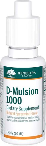 جينيسترا براندز D-Mulsion 1000 | يدعم صحة القلب والأوعية الدموية والعظام ووظيفة المناعة* | 1 أونصة سائلة | نكهة الليمون الطبيعية in Kuwait