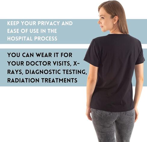 ملابس قميص التعافي بعد استئصال الثدي مع جيوب للتصريف ومشابك تثبيت (L) in Kuwait