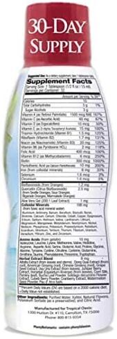 Tropical Oasis Adult Liquid Multivitamin -Liquid Multi-Vitamin and Mineral Supplement with 125 Total Nutrients Including; 85 Vitamins & Minerals, 23 Amino Acids, and 18 Herbs - 16 fl oz, 32 serv in Kuwait