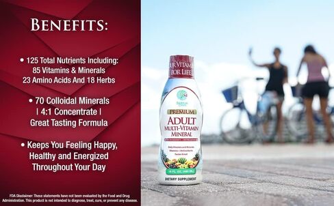 Tropical Oasis Adult Liquid Multivitamin -Liquid Multi-Vitamin and Mineral Supplement with 125 Total Nutrients Including; 85 Vitamins & Minerals, 23 Amino Acids, and 18 Herbs - 16 fl oz, 32 serv in Kuwait