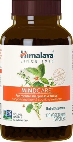 Himalaya MindCare, Nootropic Brain Supplement Booster for Mental Sharpness, Focus, Memory & Cognitive Wellness, 1170 mg, 60 Capsules in Kuwait