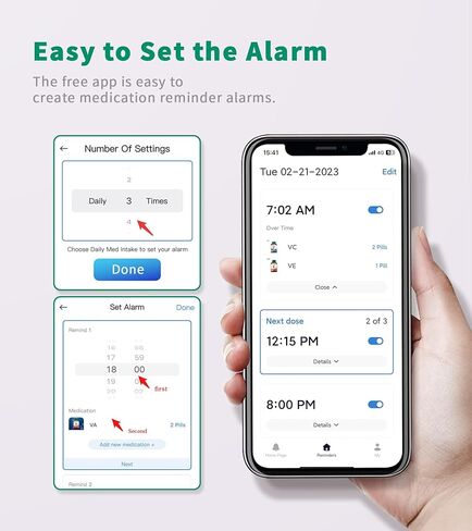 Smart Automatic Pill Dispenser - 28 Day Electronic Pill Organizer for Elderly with Alarm, Bluetooth Machine Dispenser for Prescriptions, Vitamins, Supplements, Timed Pill Dispenser Locked in Kuwait
