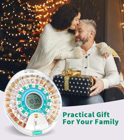 Smart Automatic Pill Dispenser - 28 Day Electronic Pill Organizer for Elderly with Alarm, Bluetooth Machine Dispenser for Prescriptions, Vitamins, Supplements, Timed Pill Dispenser Locked in Kuwait