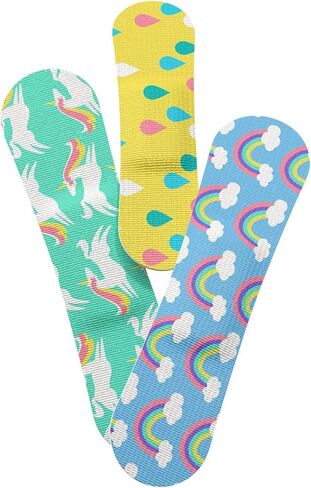Welly Bandages Refill Pack - Bravery Badges, Adhesive Flexible Fabric, Standard Shapes, Unicorn Patterns - 24 Count, 4 Pack in Kuwait
