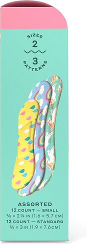 Welly Bandages Refill Pack - Bravery Badges, Adhesive Flexible Fabric, Standard Shapes, Unicorn Patterns - 24 Count, 4 Pack in Kuwait